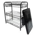 Dish Drying Rack With Utensil Holder And Dish Drainer For Counter (Black). 