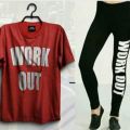 Pack of -2- Gym Tshirt & Tights For Women. 