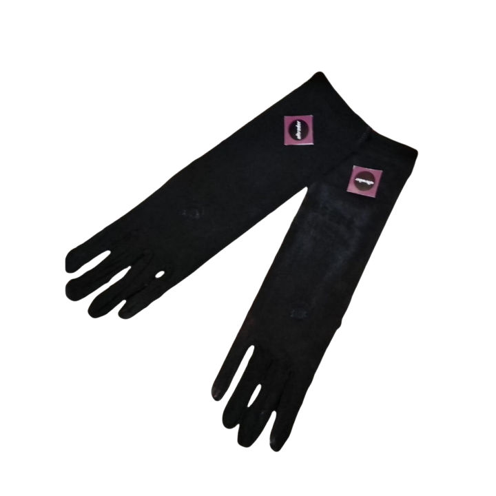 Ladies hand gloves Black Skin  Colour Long Hijab Gloves for Women and Girls Cotton jersey Muslim Abaya Hand Gloves, Sun Protecting Gloves Hijab Gloves