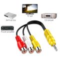 3.5MM To 3 RCA Cable Video Component AV Adapter Cable For TCL TV 3.5mm To RCA Red White And Yellow Female Video Cable TV Set. 