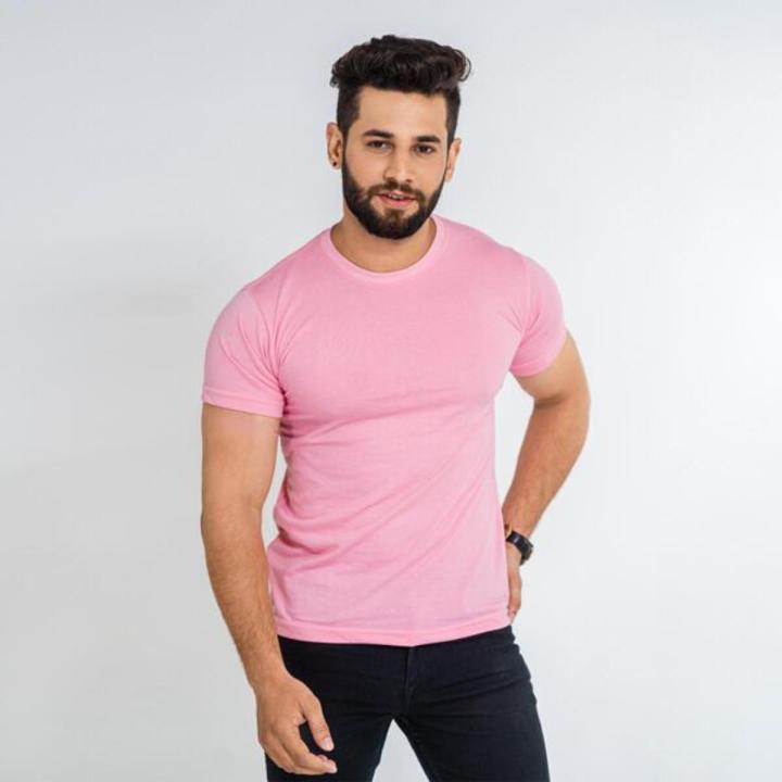 Basic Pink Half Sleeve T shirt For men
