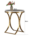 Modern Marble Sheet Top Side Table sofa Bed End Table Small Round Coffee Table Stylish frame. 