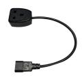 IEC C14 Male Plug to UK 3Pin Female Socket Power Adapter Cable (0.3M). 