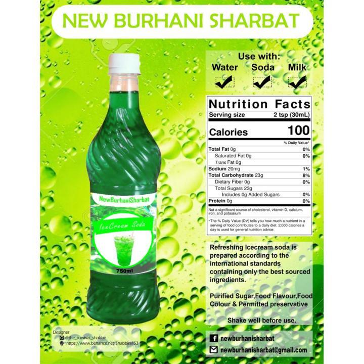 New Burhani Sharbat Mouth Watering IceCream Soda Flavor