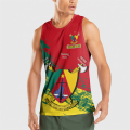 Africa Cameroon Flag Map 3D Print Tank Top For Men Clothes National Emblem Lion Vest Dashiki Paisley Waistcoat Sport Jersey Tops. 