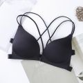 Front buckle Closure Wire Free Women Bra Padded Bralette Gather Push Up Seamless Soft Bra Underwear Bras. 
