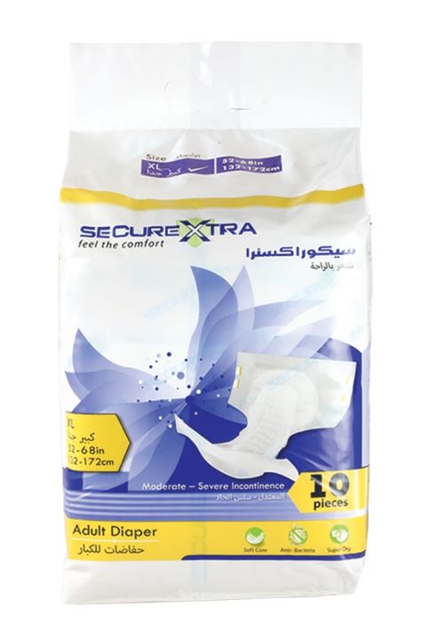 SecureXtra Adult Diaper Extra Large (XL) 10 Pcs