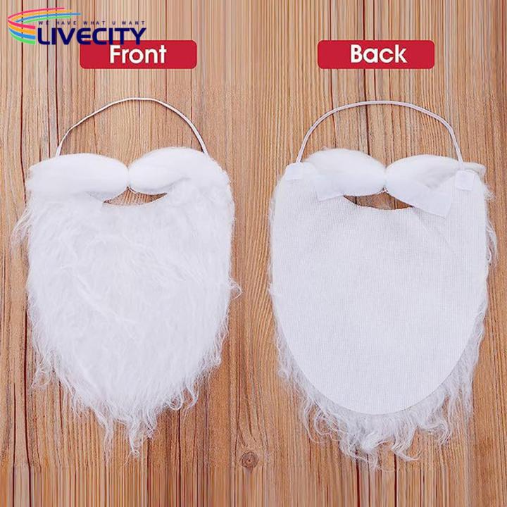 Santa Cosplay Beard Realistic Santa Claus Beard for Adults Kids Soft Fluffy Curly White Mustache Perfect for Santa Cosplay Party Costumes