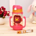 【ETOP】400ml Baby's Learning Drinking Water Bottles Feeding Sippy Cups With Handles and Strap Newborns Kids Cute Cartoon Leakproof Cup. 