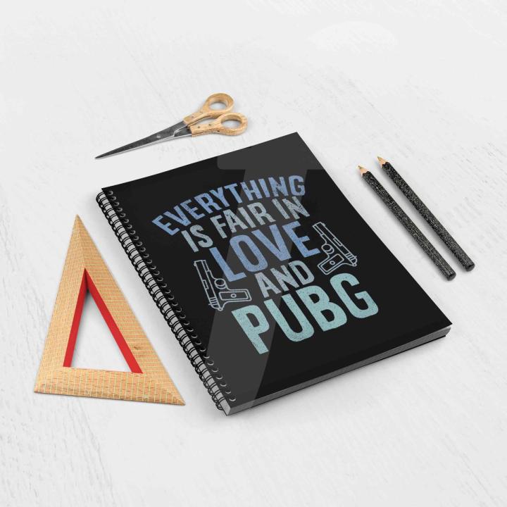 Love and Pubg Design Spiral Notebook Printed Customized Notebooks for University College and Best for Students cute Notebooks by Favourite Plus