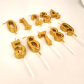 Digits Cake Candle Number Candle For Birthday & Anniversary Cake Candles - Digit in Golden Color —Represent Person's Age —  Adds Glamorous & Elegant Display. 