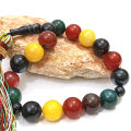 Multi Color Aqeeq Stone Tasbeeh 17 Beads (Size 14MM) | tasbih e umm ul baneen - Fancy tasbi for Men and women (Agates) muslim Agate zikr prayer Tasbeeh - handmade Rosary 14mm tasbi counter Stress Relaxation. 