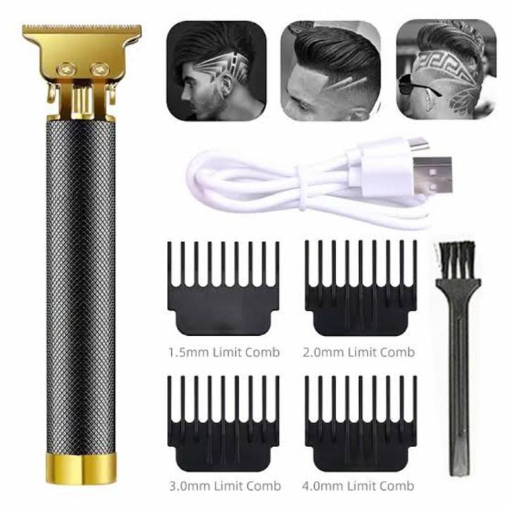 Professional T-Shaped Blade Hair Clippers for Men , T9 Blade Hair Trimmer , Zero Gapped Trimmer for Men, Lines, Edges, Sideburns, Beard Trimmer for Men, Grooming Kit Low Noise ,USB Stand Charging Open Battery Rechargeable with Guide Combs