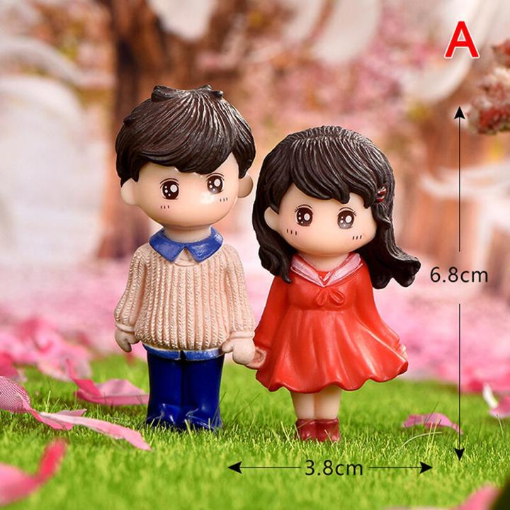 2pcs/Set Campus hand in hand Couple DIY Mini Fairy Garden