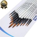 12 Pieces Professional Fine Tip Paint Brush Set Round Pointed Tip Nylon Hair Artist Acrylic Brush for Acrylic Watercolor Oil Painting. 