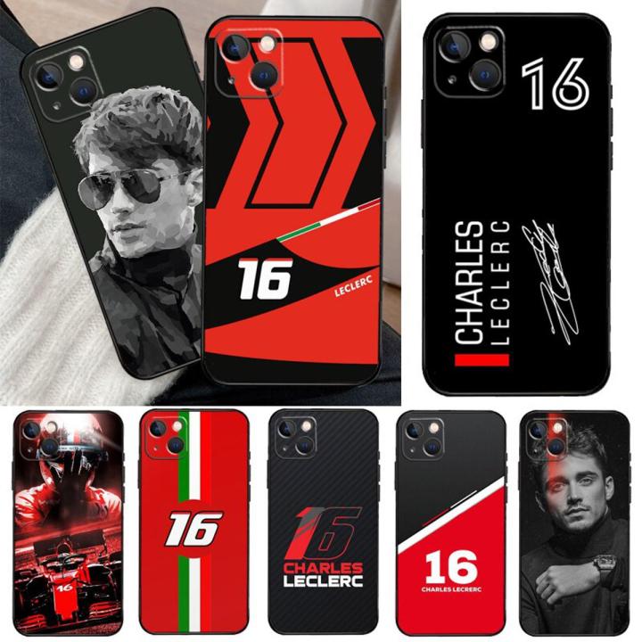 Charles Leclerc 16 F1 Case For iPhone 13 14 Pro Max 11 12 Mini 6S 7 8 Plus SE 2020 2022 X XR XS MAX Cover Coque