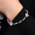 Elegant Flowers Bracelet For Women Y2K Sweet Girls Moon Cherry Blossom Bow Zircon Bracelets Luxury Designer Jewelry Gift. 