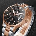 SHAARMS Men Watch Men Business Date Calendar Watches Fashion Stainless Steel Male Quartz Wrist Watches. 