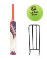 Premium Sports Set of 3 Soft Bat, Tennis Ball, and Steel Wickets Set for 12-14 Year Kids. 