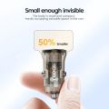 Toocki Transparent 2 Port 45W Fast Car Charger with USB C to USB C PD 100W Cable for Smartphones Tablets Laptops. 