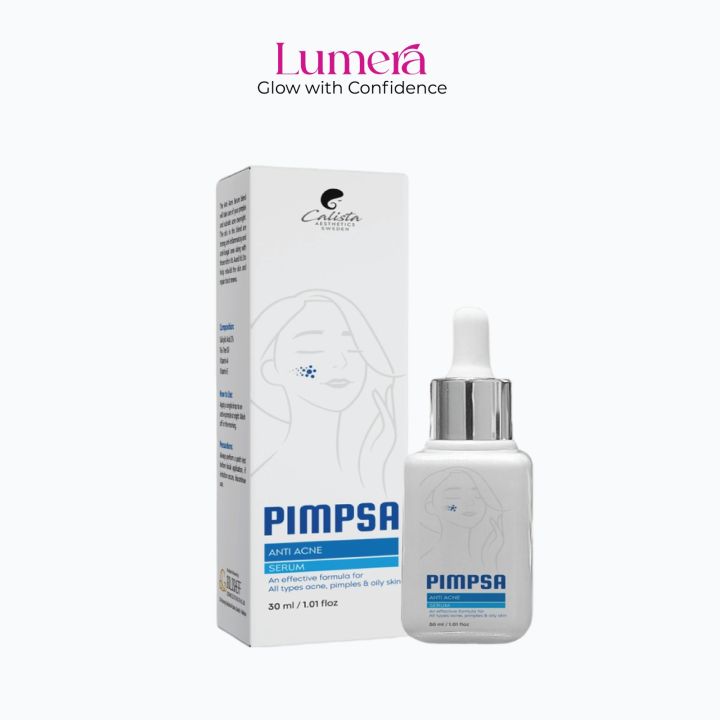 Pimpsa Anti Acne Serum | Salicylic Acid 2%, Tea Tree Oil, Vitamin A, Vitamin E | 30ml