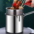 Stainless Steel Deep Frying Pot With Strainer. 