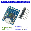 MICRO USB to UART TTL Converter 6-Pin Serial Converter Programmer CJMCU CP2102 UART STC Replace FT232. 