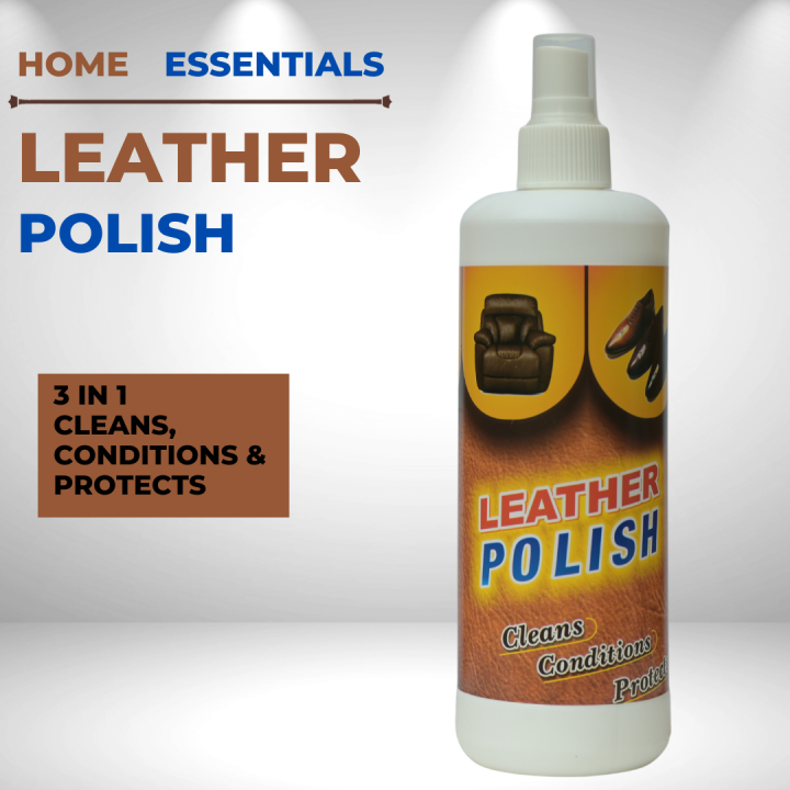 Best Leather Polish, Leather Cleaner Liquid, Leather Cleaning, Restoring and Polishing Spray , Clean and Protect Leather Sofa, Bags, Shoes, Jacket  Etc. - Restore & Revitalize - 400ml/0.4ltr