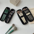 black Makeup brush case Pu Cosmetic bag Lipstick pen organizer for Travel Professional makeup artists Home organization. 