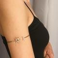 Boho Open Crystal Sun Star Moon Arm Bangle Women Vintage Gold Cuff Bracelets Bangles Shiny Rhinestone Female Jewelry. 