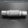 1 PCS Exhaust Flex Pipe Stainless Steel Double Braid Car Exhaust Flexible Joint Tube 2 X 6 Inch with Ends 10 Inch Long. 