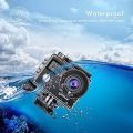Campark X20C Action Camera Native 4K Ultra HD 20MP with EIS Stabilization Touch Screen, Digital Remote Control Waterproof Camera 40M 2 Batteries and Professional Accessories, Black. 