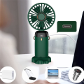 Handheld Fan, Mini Portable Personal Fan USB Rechargeable, Small Pocket Fan with Strap and Base 5 Speeds (Green). 
