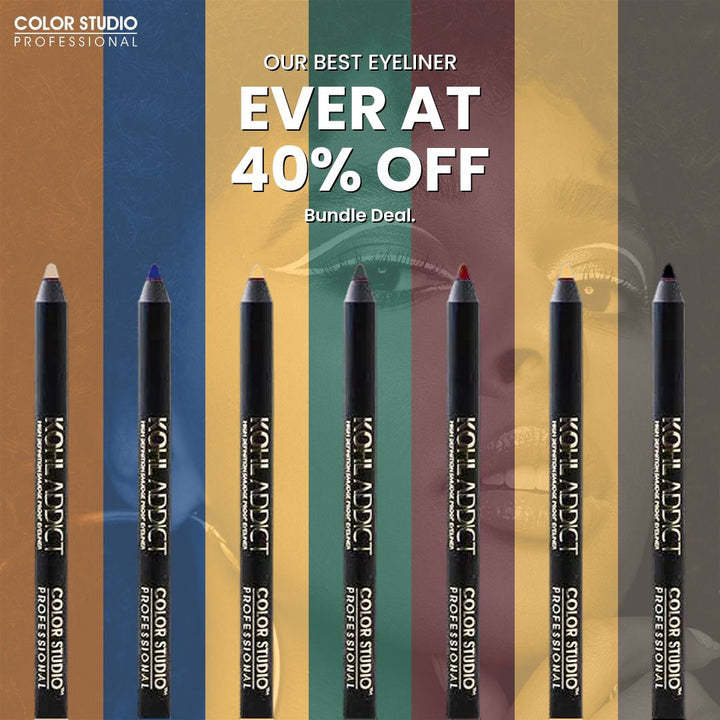 KOHL ADDICT - EXTREME EYELINER 4 Pcs BUNDLE BLACK, BROWN, NUDE AND WHITE