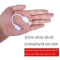 Android USB Data Cable Mobile Phone Charging Treasure Mini Convenient Universal 10cm 15cm 20cm Type-c Black White Short Line. 