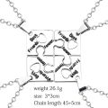 Best Friends Necklace 4-Piece-set Female Puzzle Letter Pattern Pendant Collar Zinc Alloy BFF Friendship Jewelry Choker Gift. 