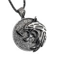 Vintage Gothic Fashion Witch wizard Pendant Necklace Wolf Head Bird Shape Geralt Animal Collar Chain Punk Bijouteries For Men. 