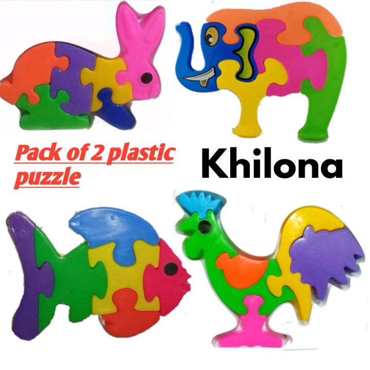 Zoo Plastic Puzzle Set for Kids-pack of puzzle | Daraz.pk