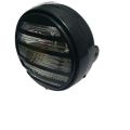 Headlight complete round shape for bikes universal fitting. 