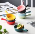 Ceramic Sauce Dishes Colorful Mini Bowl Set Ketchup Side Dish Tableware Condiment Relish Plate Seasoning Soy Sauce Dishes Stackable Ramekins with Grip Handle. 