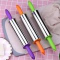 Rolling Pin, Stainless Steel Dough Roller, Pastry Mat, Dough Cutter Set for Baking, Cooking Cookie, Pie, Pasta, Pizza (3 Pieces). 
