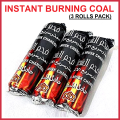 3 Rolls / Packet of Magic Coals / Coal For Bakhoor - Original (1 Roll Contains 10 Round Pieces Of Coal) | Magic Coal, Instant Burning Magic Coal Coil, Quick Light Char-coal, Coal For Bakhoor, Coal For BBQ, Coals Char-coal, 4coal, Koyla Pack, Koyla BBQ. 