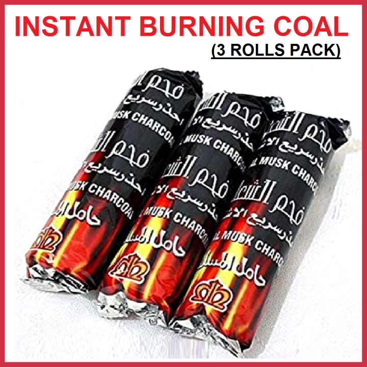 3 Rolls / Packet of Magic Coals / Coal For Bakhoor - Original (1 Roll Contains 10 Round Pieces Of Coal) | Magic Coal, Instant Burning Magic Coal Coil, Quick Light Char-coal, Coal For Bakhoor, Coal For BBQ, Coals Char-coal, 4coal, Koyla Pack, Koyla BBQ