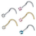 1C Steel ose ings ostril Earring iercings Crtal azir Screw iercings rong em ose Stud ings o Jewelry etainer 20. 