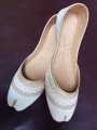 White Khussa for Girls - Stylish and Comfortable Casual & Party Footwear, Eco-friendly, Durable, Trendy Design. 