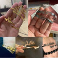 Customized Nameplate Name Bracelet Personalized Custom Cuff Bangles Women Men Rose Gold Stainless Steel Jewelry. 