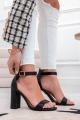 Women Fashion Block Heels Sandal Black. 