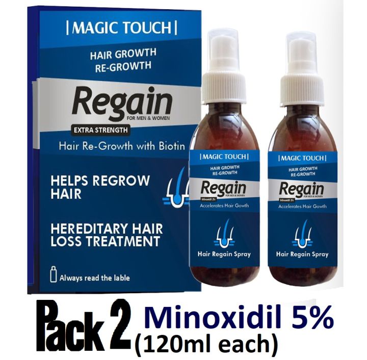 Magic Touch Hair Re gain with Minoxidil 5% - hairgain hair Spray - Hair spray and Regrowth – best hair gainer hair spray for male and female - anti hair fall hair and hair regrowth serum for all hair types and age