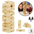 Classic Jenga Wooden Stacking Tower Board Game for Kids & Adults Fun Time With Family - 45 Pcs Wooden Blocks - Tower Size Approx. 11 Inches. 