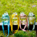 Cute frog water bottle Leak-proof Strap Large Portable water bottle Straw Portable Large  sports water bottle for Outdoor activities Sports and exercise School or office Girls and kids Hydration. 